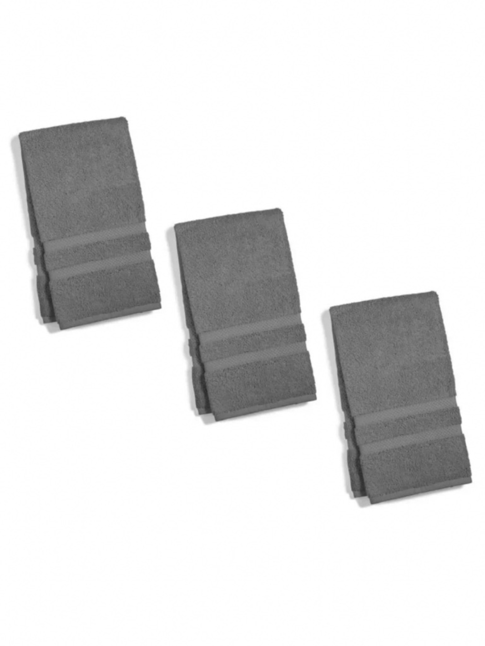 3 new SMOKE-color Charter Club Elite 100% Hygro Cotton 16"x30" HAND Towels